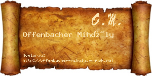 Offenbacher Mihály névjegykártya